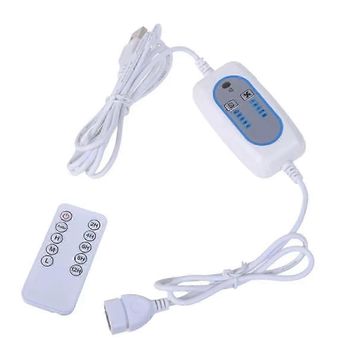 USB Remote Control Timing Cable 2-12 Hours Timing 4 Speed Adjust Extension Line for 5V Desk Ceiling