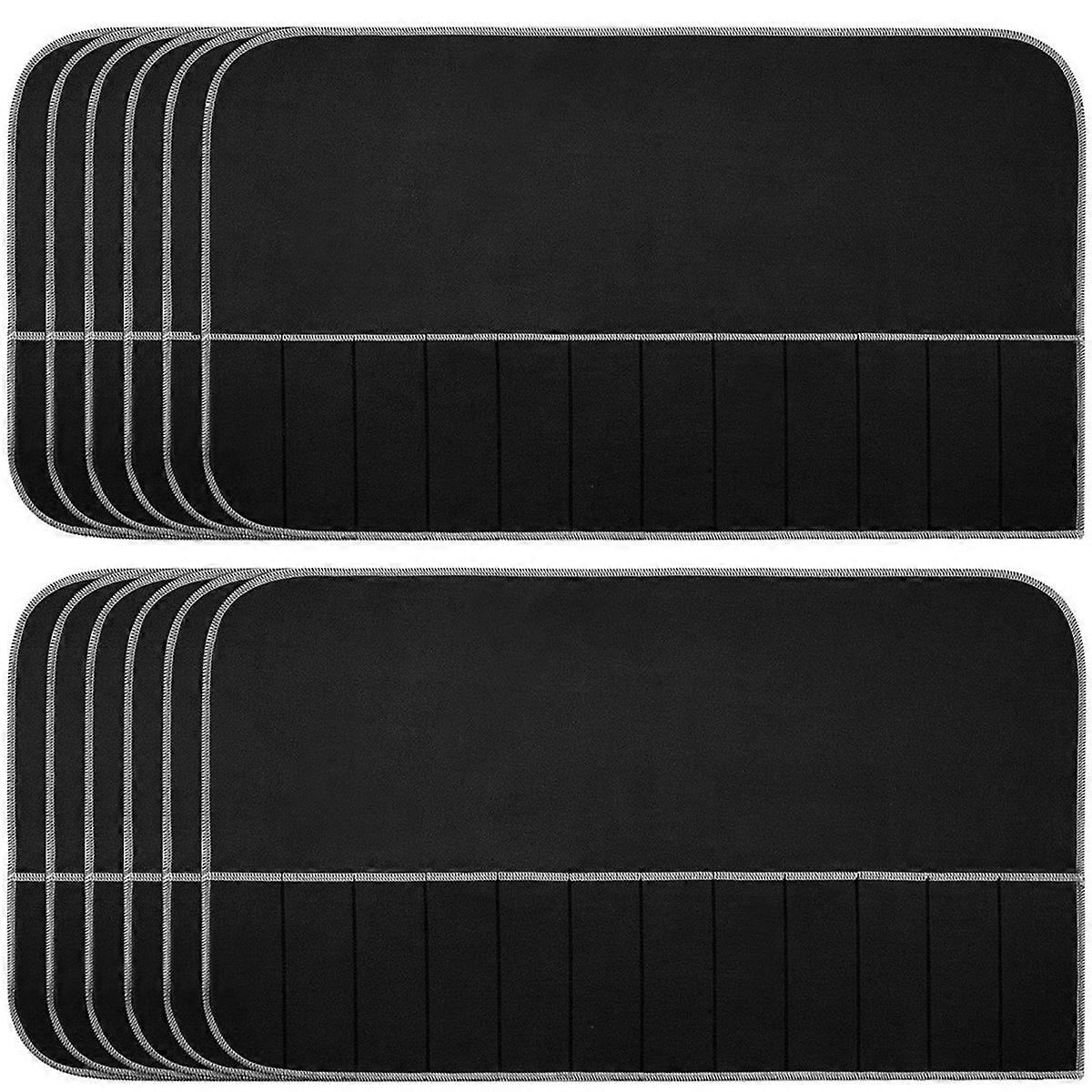 Sacs de rangement en argent Tissu de rangement en argent Feutre Couverts Organisateur Anti ternissement Sacs de protection en argent 12Pcs