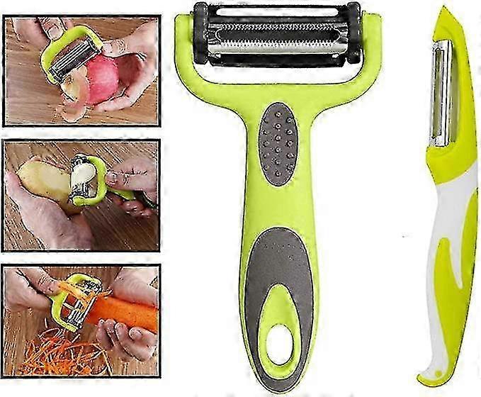 3 in 1 Peeler for Potatoes, Carrots & Fruits - Ergonomic Non-Slip Design for Right & Left Handed Users Edition 0812
