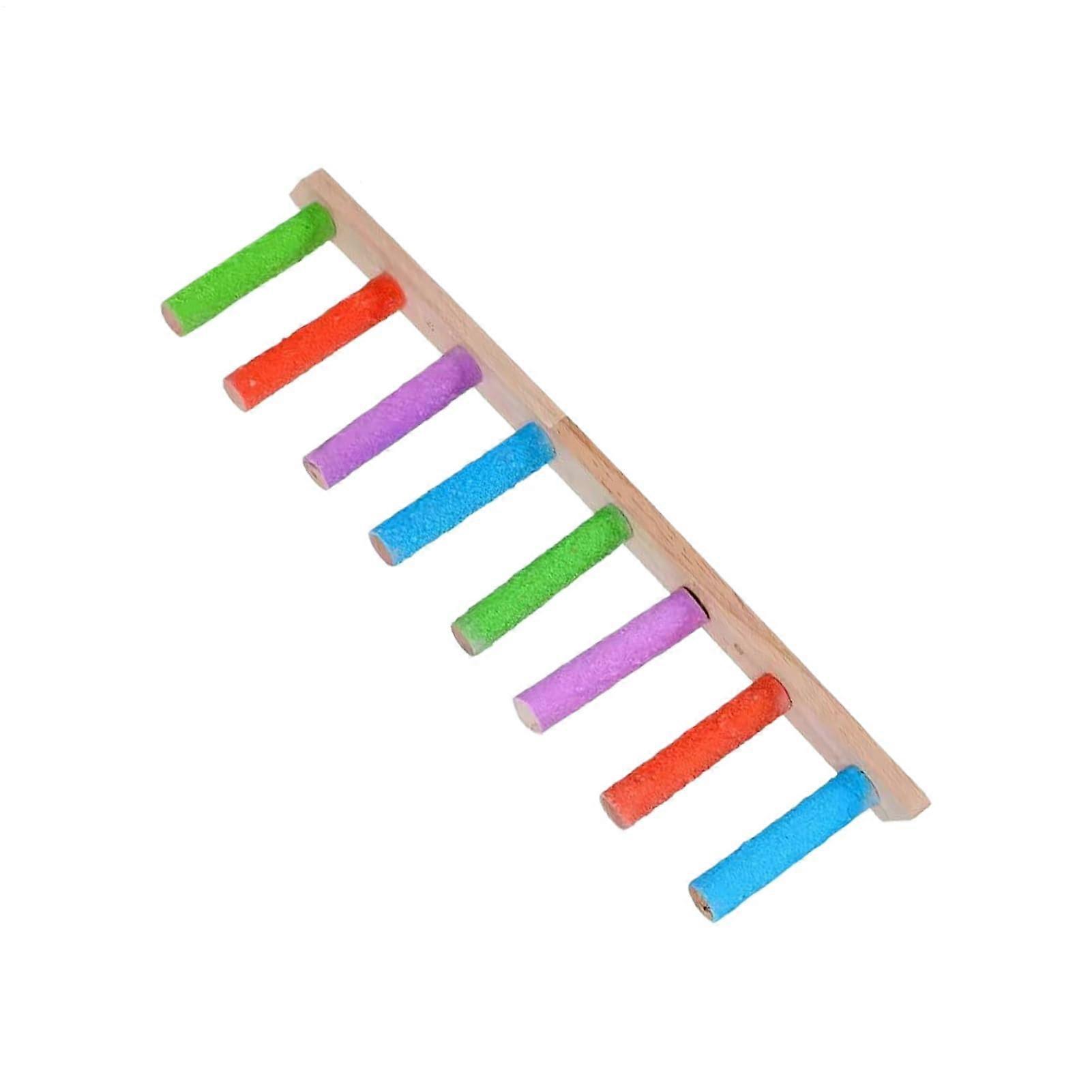 Bird Cage Ladder, Swinging Wooden Ladder, Interactive Nail Filing Aid For Parakeets And Conures Lovebirds