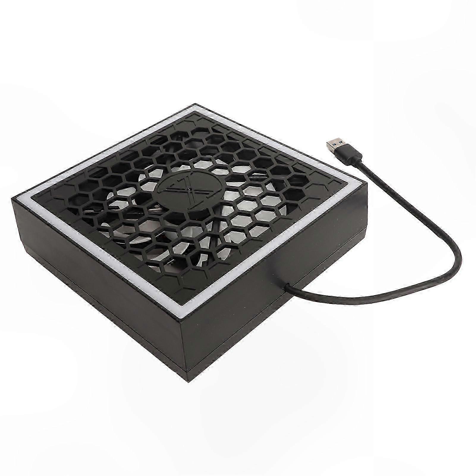 Gaming Console Cooling Fan with RGB LED, 3 Speeds, 7 Lighting Modes, USB 3.0 & 2.0 Ports for Series X Top Ventilation