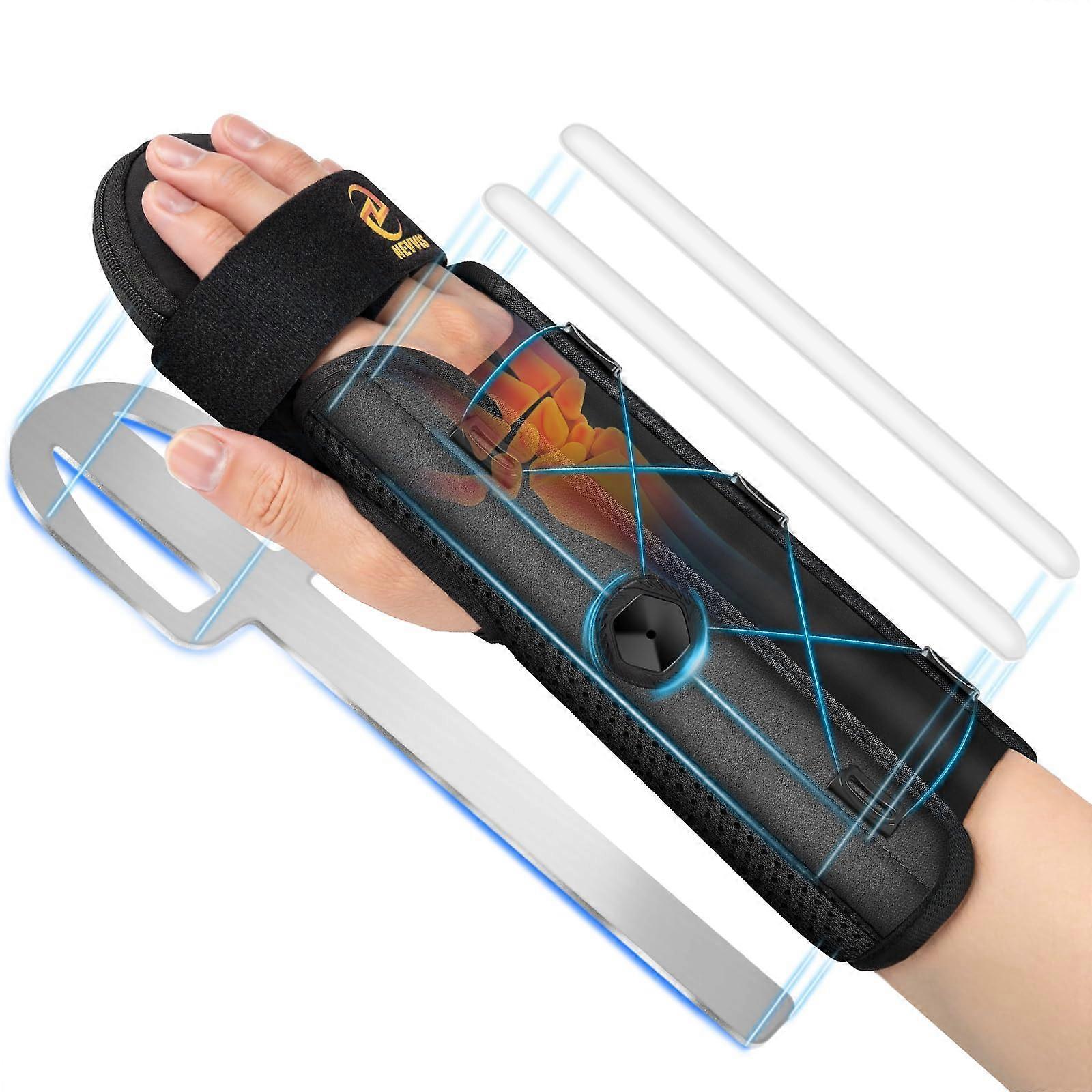 Resting Hand Splint with Adjustable Knob, Wrist Brace Night Support for Pain Relief, Stroke, Tendonitis, Arthritis (S/M)