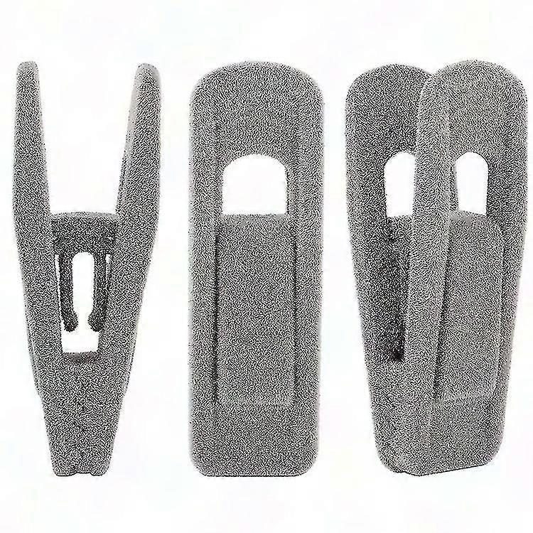 20-Pack Durable Unbreakable Flocking Clips in Grey