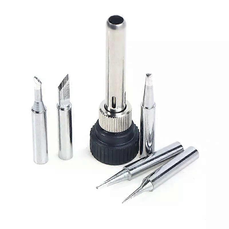 For ESD 852D 936 937D 898D 907 HAKKO Iron Tip Cannula Casing And 5 X Solder Iron Tips Soldering Station Iron Handle Adapter