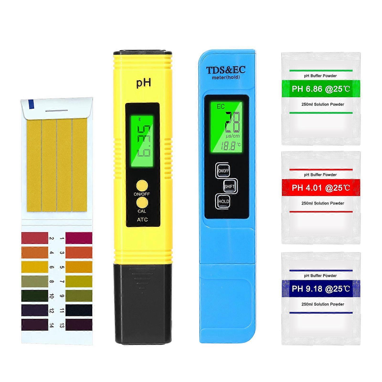Professional PH Tester TDS/EC Test Pen Multifunctional Water PH Test Tool Set Handheld Water Detect Device Kit