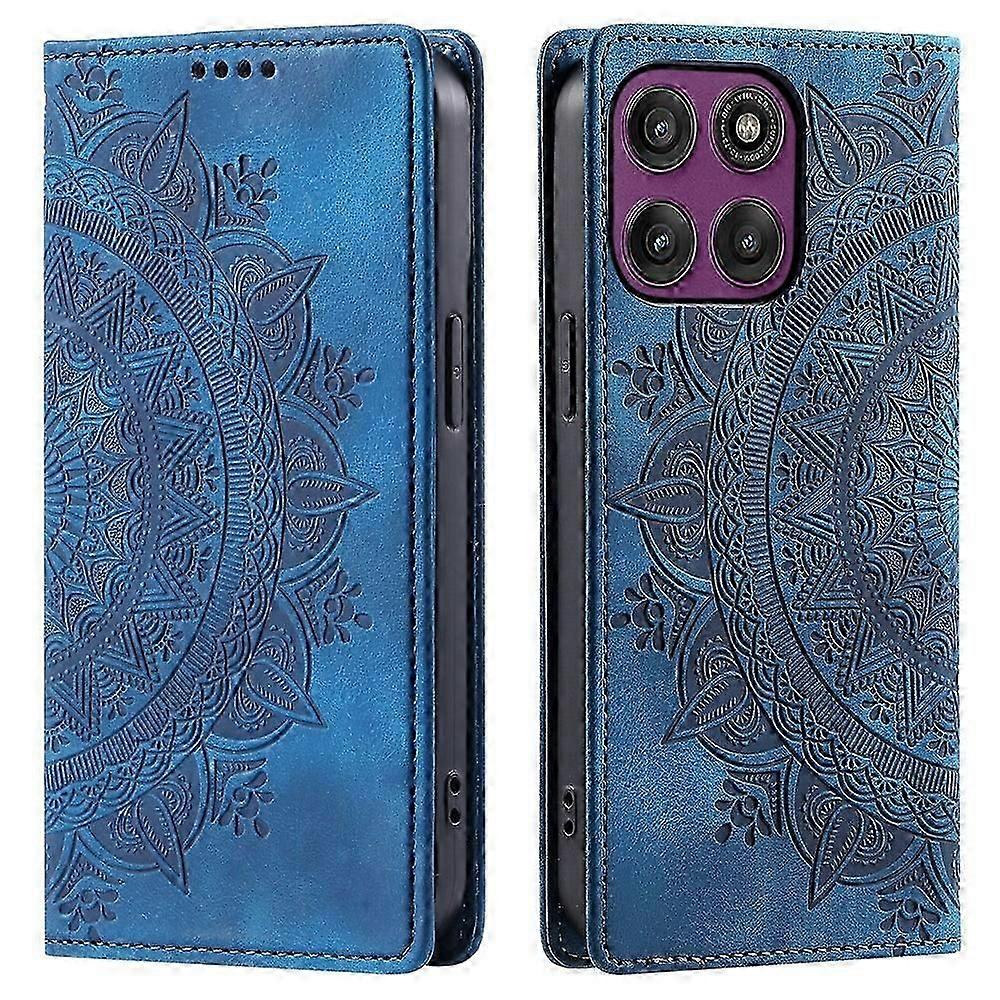 Magnetic Leather Case for Motorola Edge 60 Pro 5G with Pattern Imprint & Flip Cover