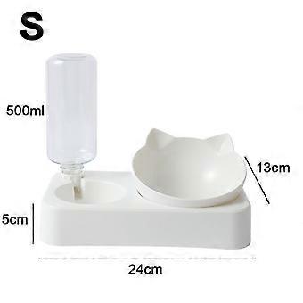 Cat and dog inclined water bowl and food bowl set, S, inclined design to protect the cervical spine