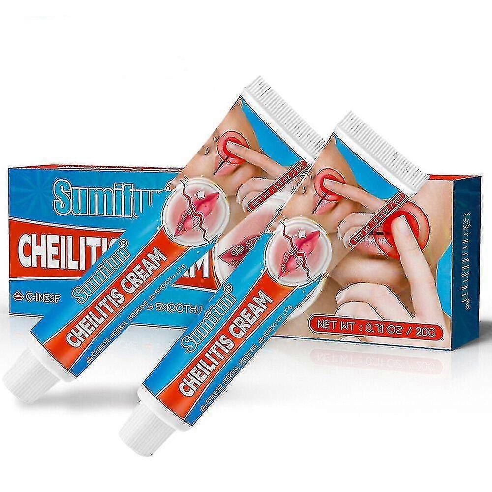 2個の口唇炎バームリップケア口唇ヘルペスリップケアクリームキューティクルを柔らかくし、古い角質を取り除き、唇のしわを薄くし、色素沈着を薄くします