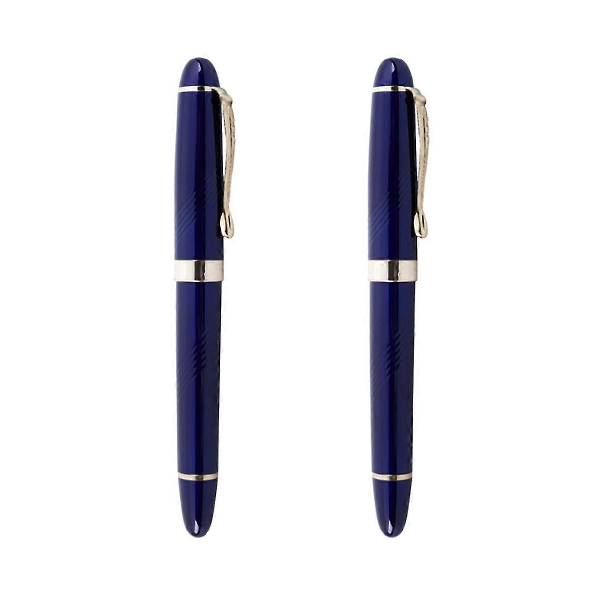 2X X450 18 KGP 0.7mm Broad Nib Fountain Pen Blue