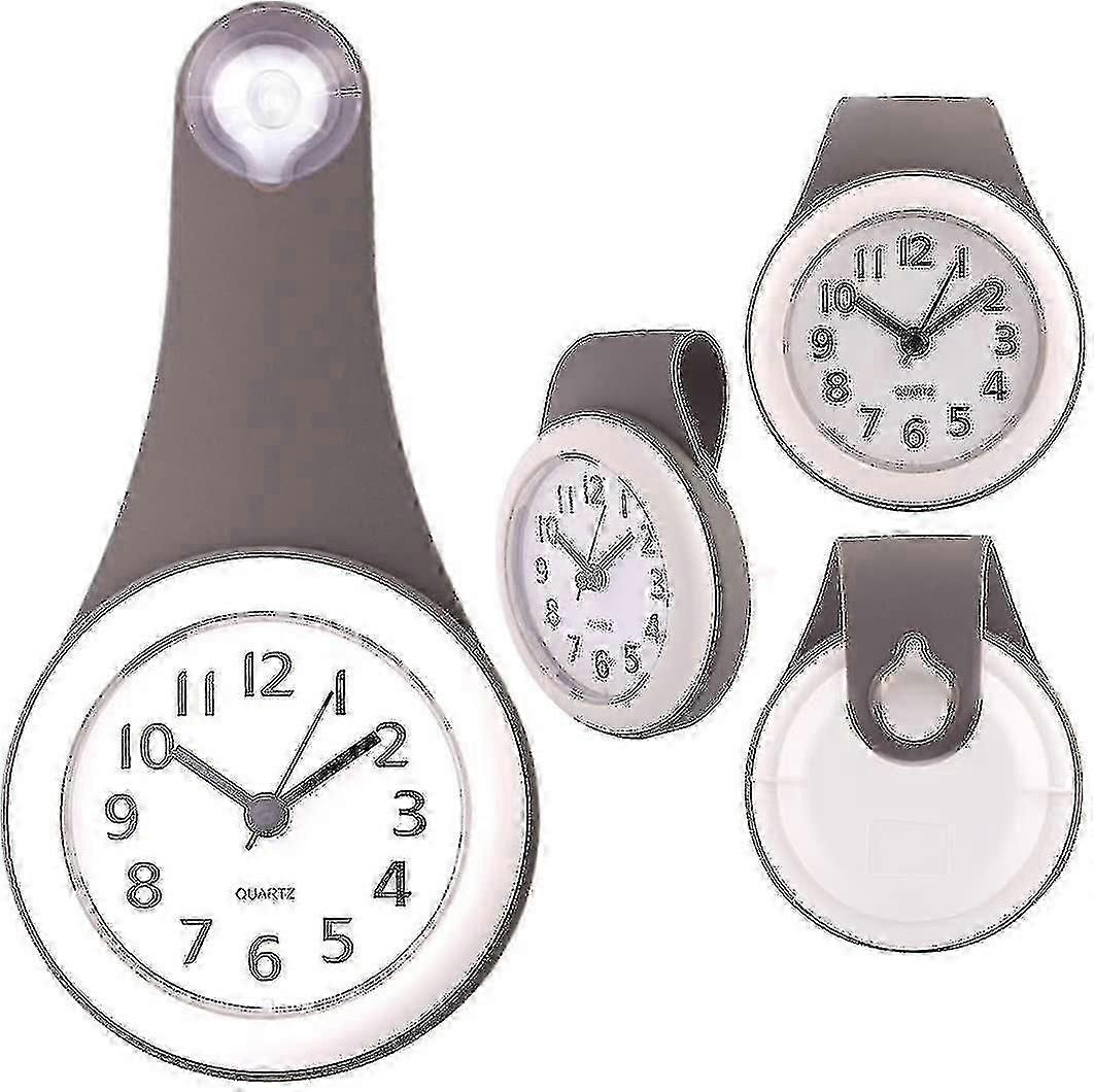 Shower Clocks, Waterproof Silent Bathroom Clock With Sucker - (blue)