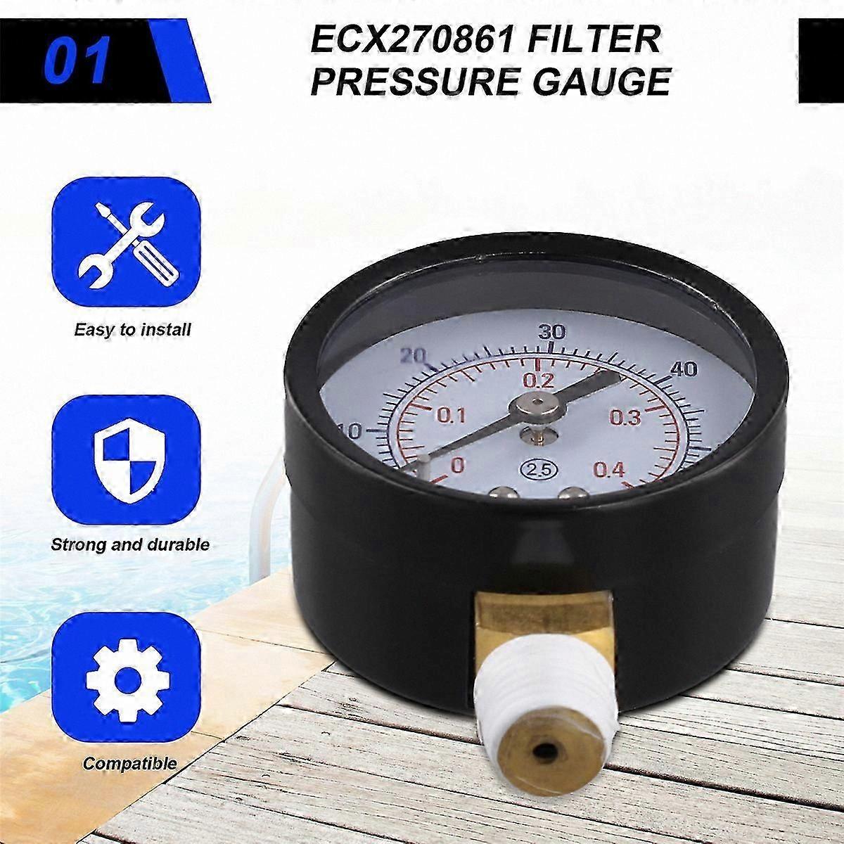 2-Pack Pressure Gauge for Sand Filter Systems, Compatible with Pro Series Models