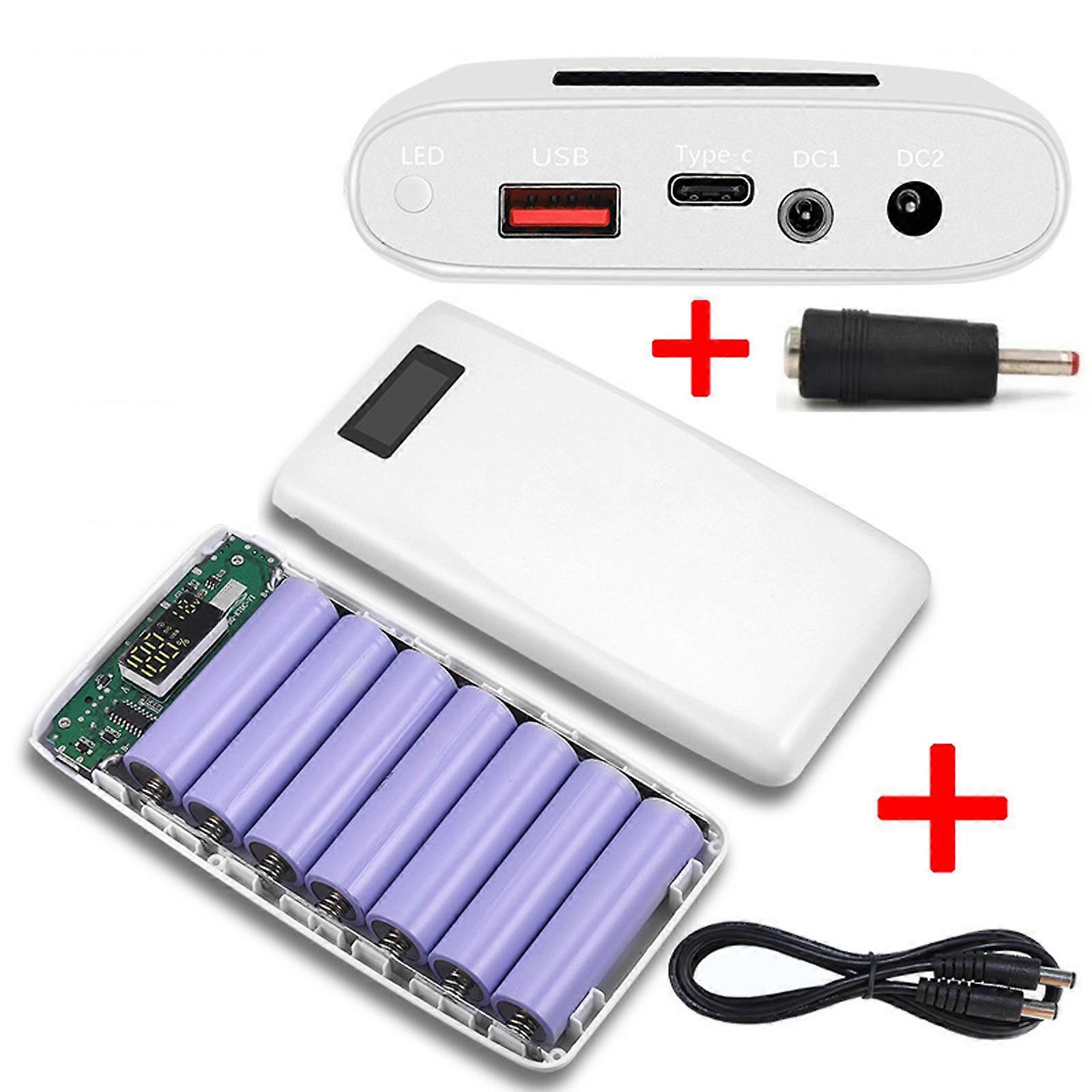 MultiDevice Compatible 18650 Battery Holder 7Slot Plastic Case Shell With DC5V-12V Output For LED Lights Small Fans  White