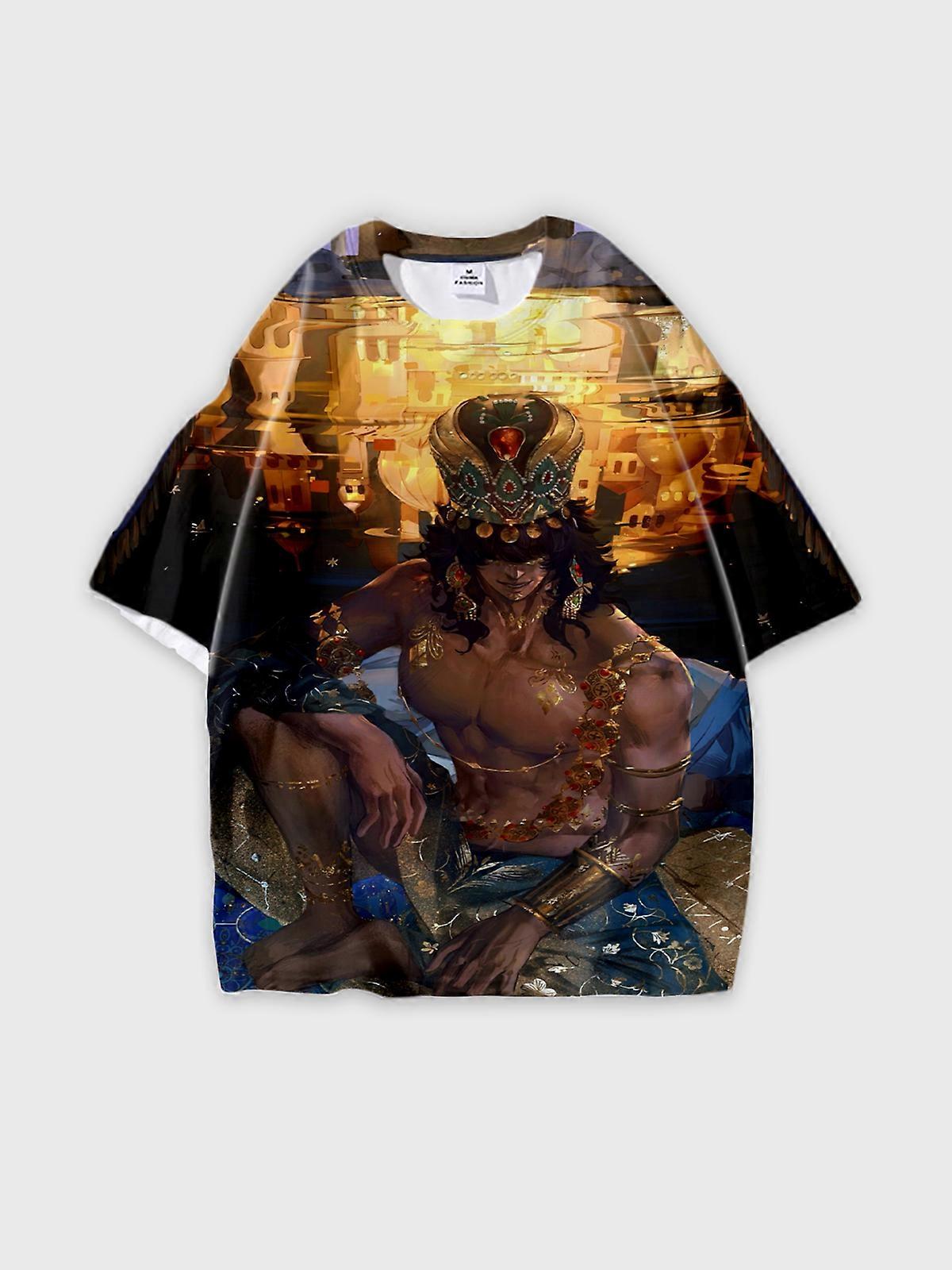 T-Shirt Short Sleeve Round Neck, Summer Casual Loose Graphic Tee, Unisex Sultan’s Game V3808