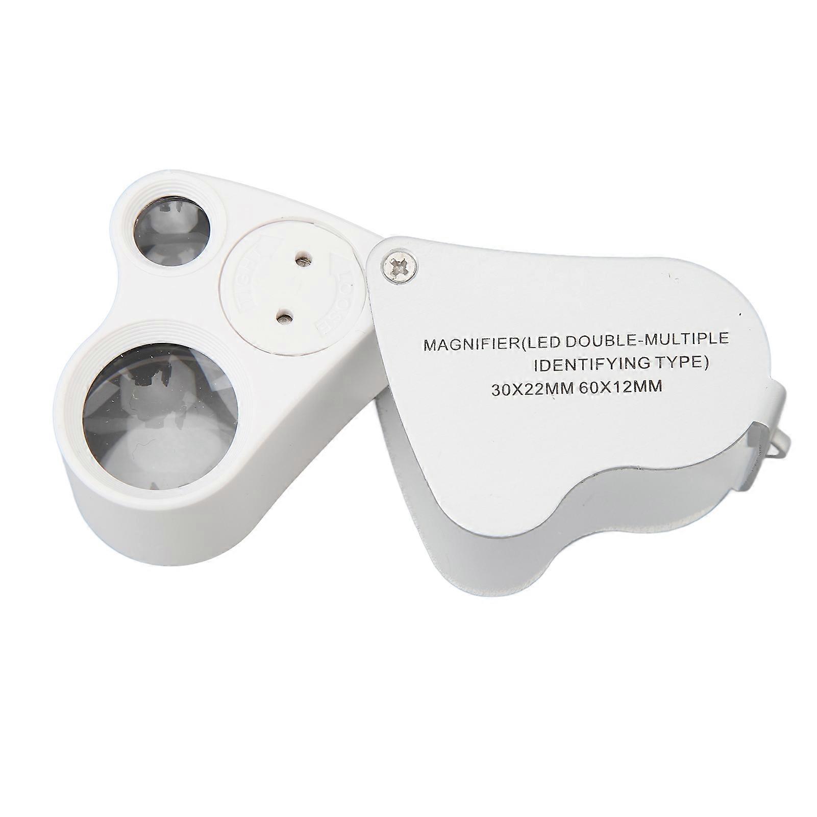 Dual Lens 30X 60X Mini Pocket Microscope with LED Light, 89g