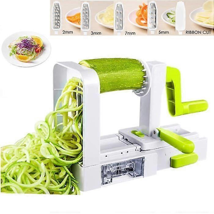 Spiralizer 5 Blades Vegetable Cutter, Foldable Spiral Slicer, Zucchini Noodles and Vegetables Pasta and Spaghetti Maker