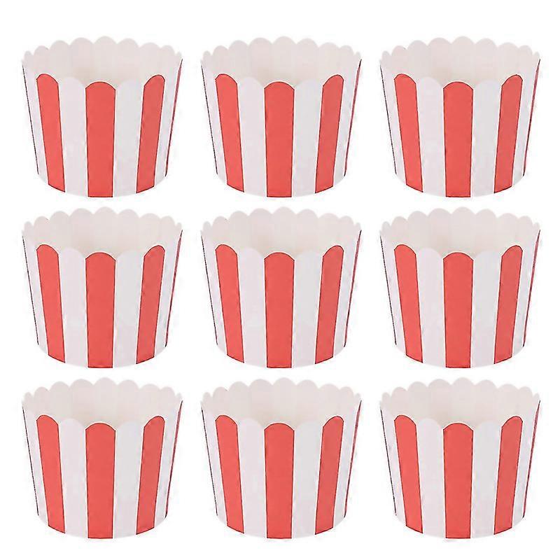 For 50x Cupcake Wrapper Paper Cake Case Baking Cups Liner Muffin Kitchen Baking Stripes Red