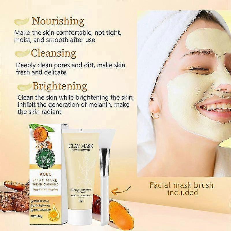 ターメリッククレンジングマッドマスクは、にきびの汚れマスクを明るくし、取り除きます