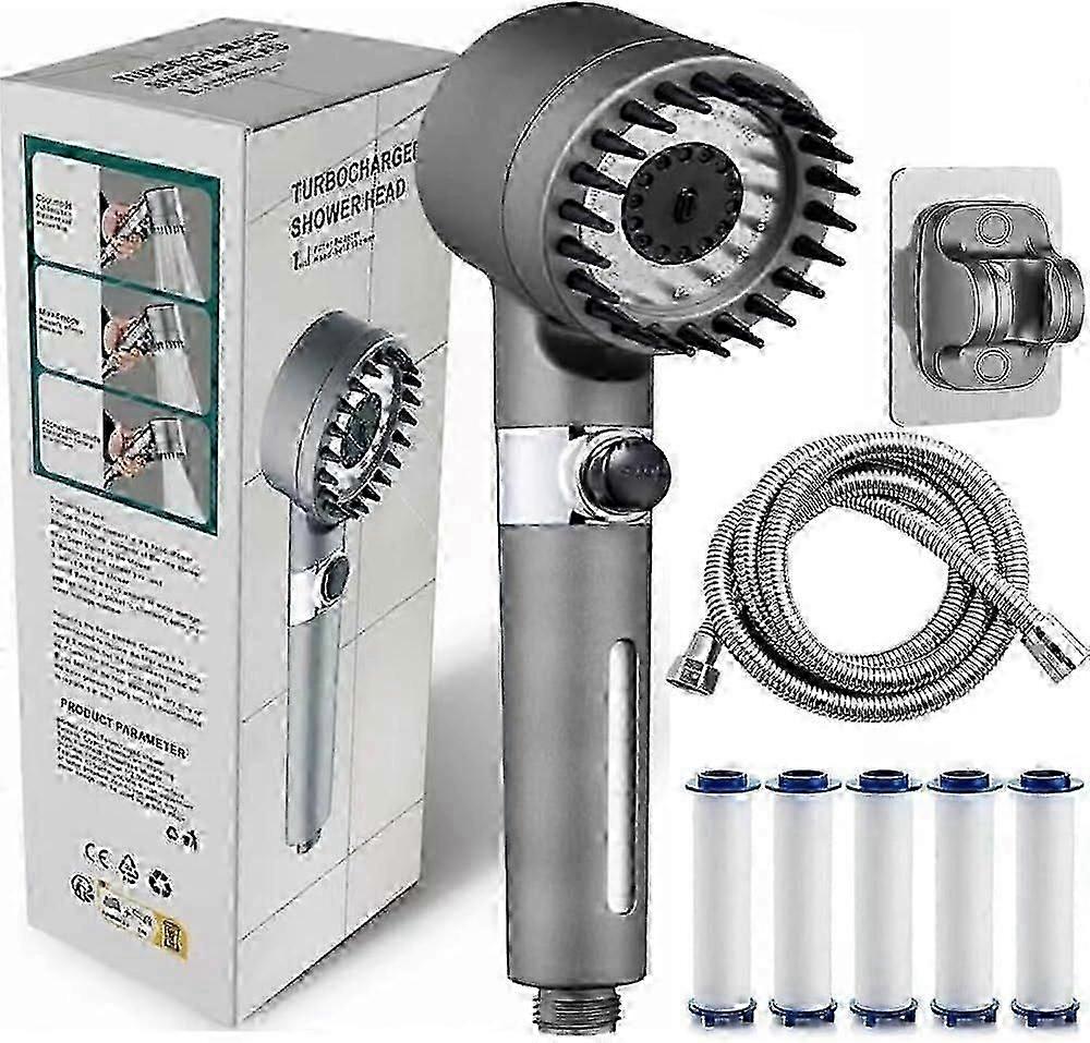 Ion Drops Filtered Showerhead with Hose Attachment Handheld Shower Head for Enhanced Water Ionization