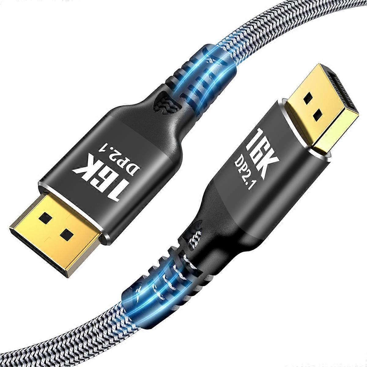 16K Displayport 2.1 Video Audio Cable 8K@120Hz 4K@240Hz 80Gbps HDR Cable for Laptop TV Projector Gaming Monitor