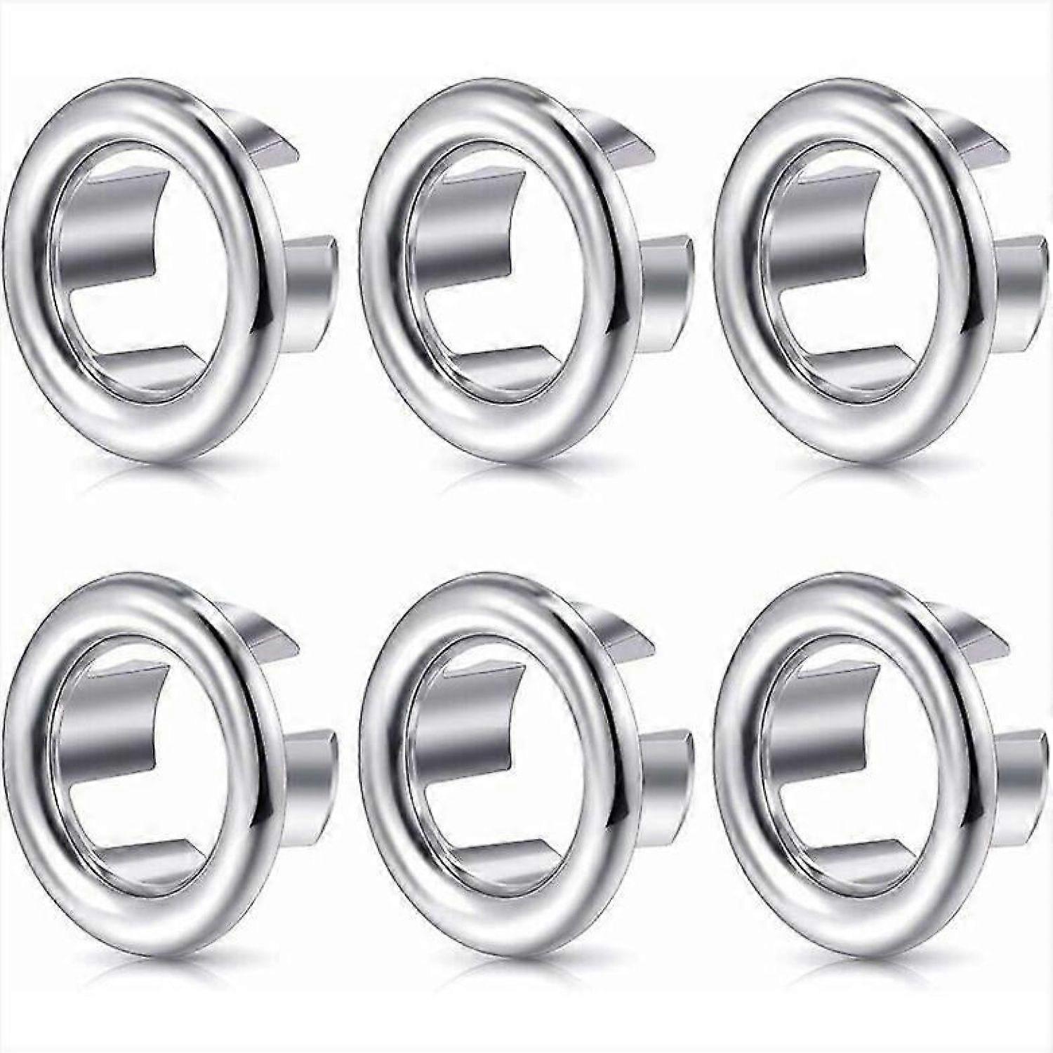 6pcs Sink Overflow Rings Set, Designed for Bathroom and Kitchen Laundry Sinks -HK908