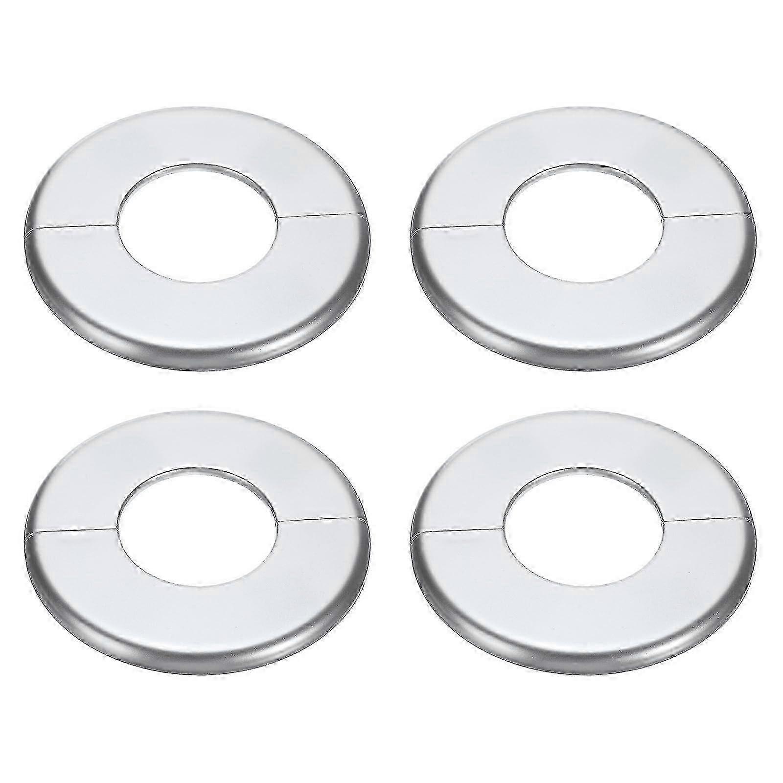 4Pcs Wall Split Flange ABS Round SelfAdhesive Escutcheon Plate for 2 in/51 mm Pipe