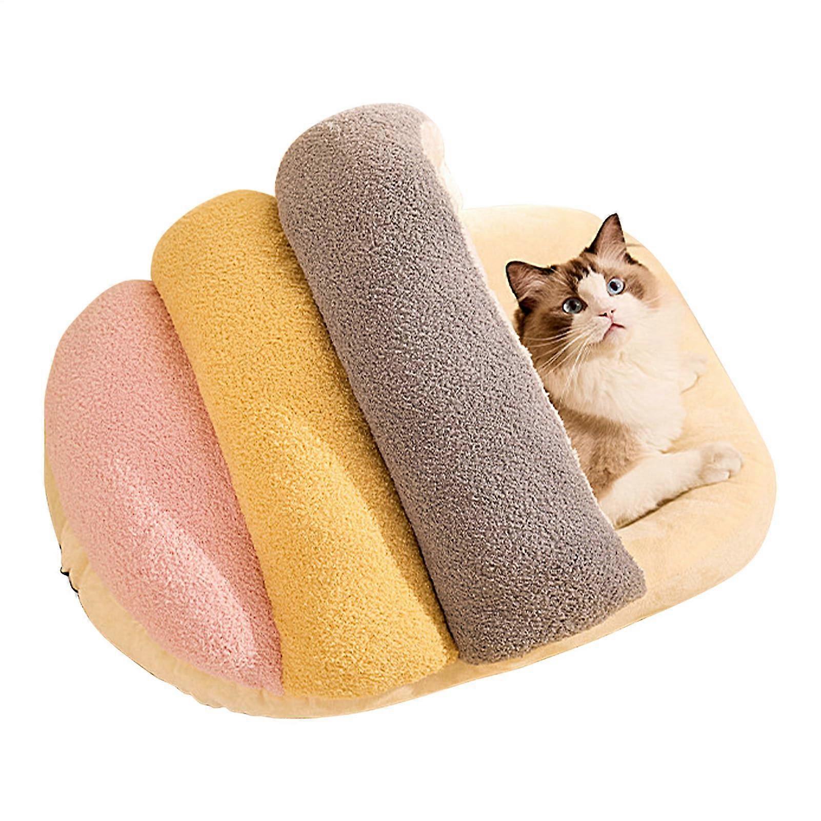 Slipper Shaped Cat Cushion Removable Nest Bed Fleece Comfort Plush Interiors Closed Sleeping Bed For Cats