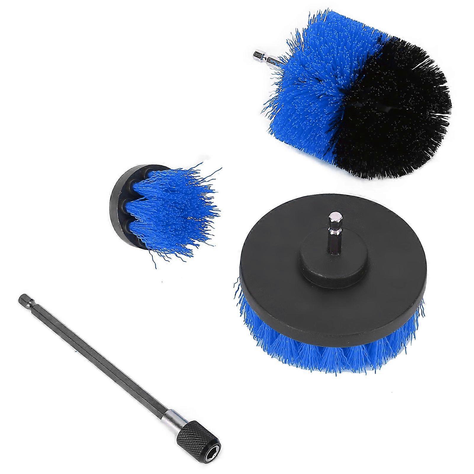 Drill Brushes Attachment Set Electric Extended Long Drill Cleaning Scrub Brushes KitBlue