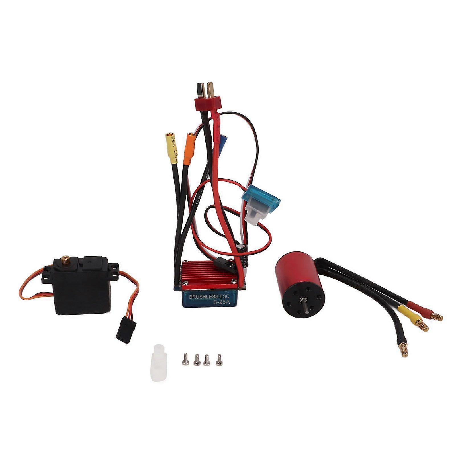 S2435 4500KV Motore 25A ESC 2.2KG Servo in metallo Motore brushless ESC Kit servo per auto 1/16 1/18 RC