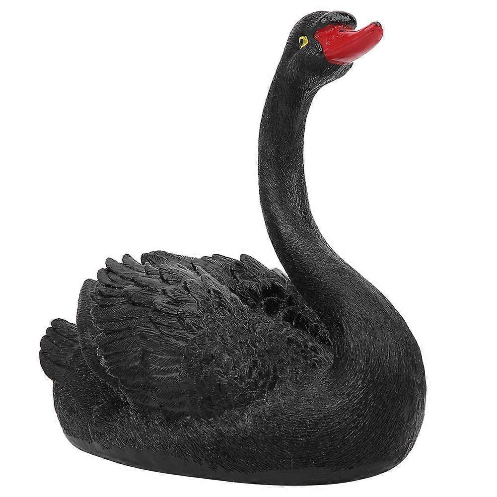 Outdoor Cute Floating Simulation Black Swan Ornament for Garden Courtyard Decoration