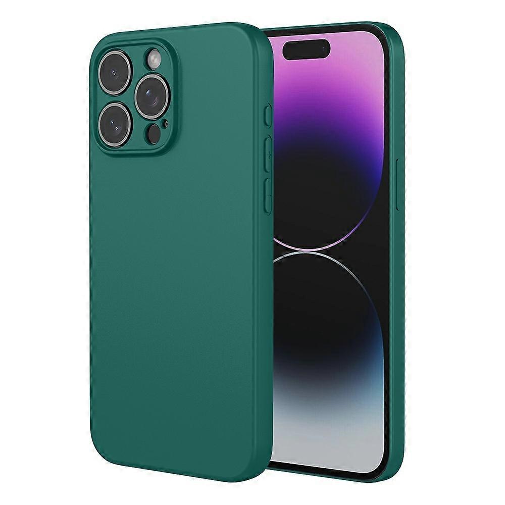 For iPhone 15 Pro Case Soft TPU Shockproof Protective Phone Cover - Blackish Green