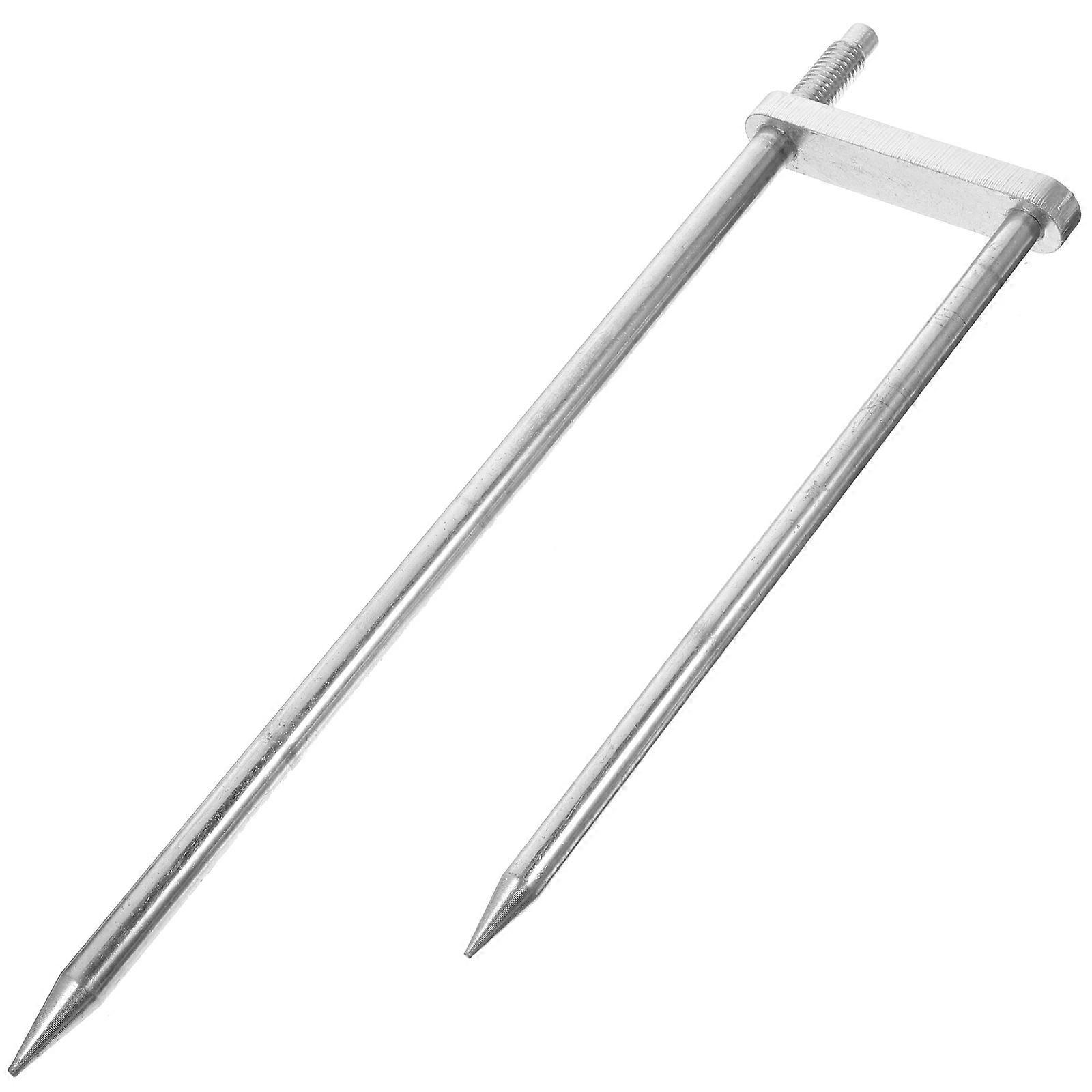 Fishing Umbrella Stake Beach Umbrella Outdoor Activities Stainless Steel Silver with Sunshade 1Pack