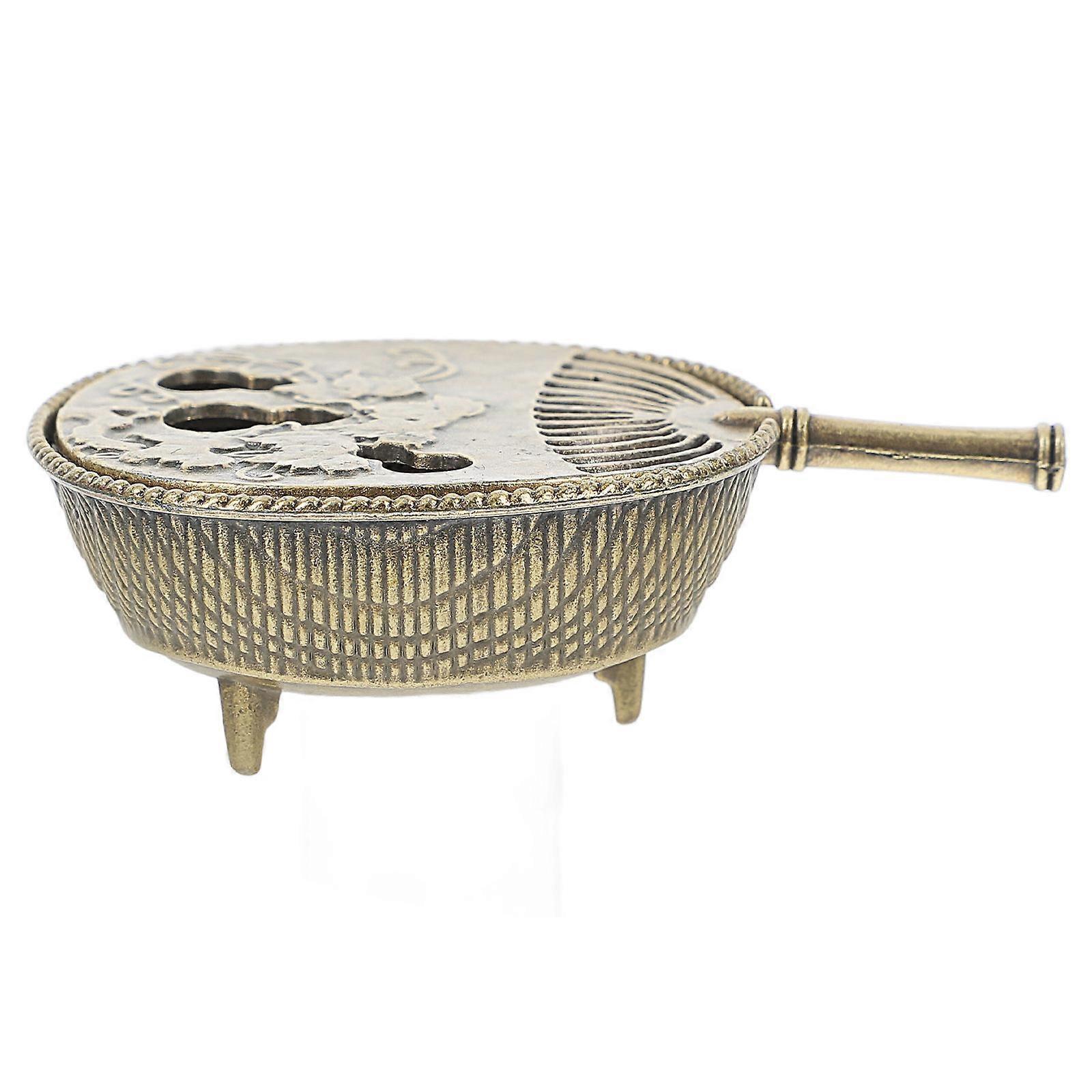 Mini Copper Incense Burner Holder with Lid Brass Aromatherapy 4Pcs Set