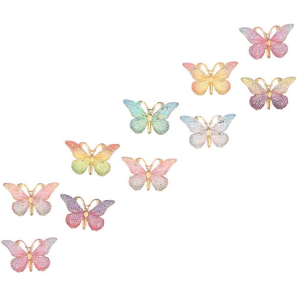 Butterflies Handmade Materials Resin Charms for DIY 10Pcs Assorted