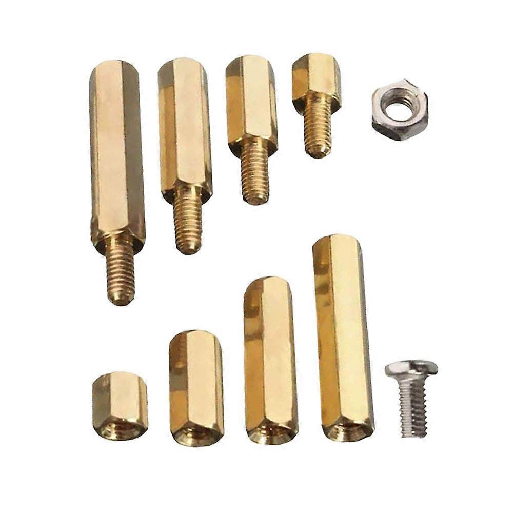 Standoff Mounting Hardware Solid Brass Support Spacer Nut Screw For Pcb Board Construction Assembly Projects 120Pcs