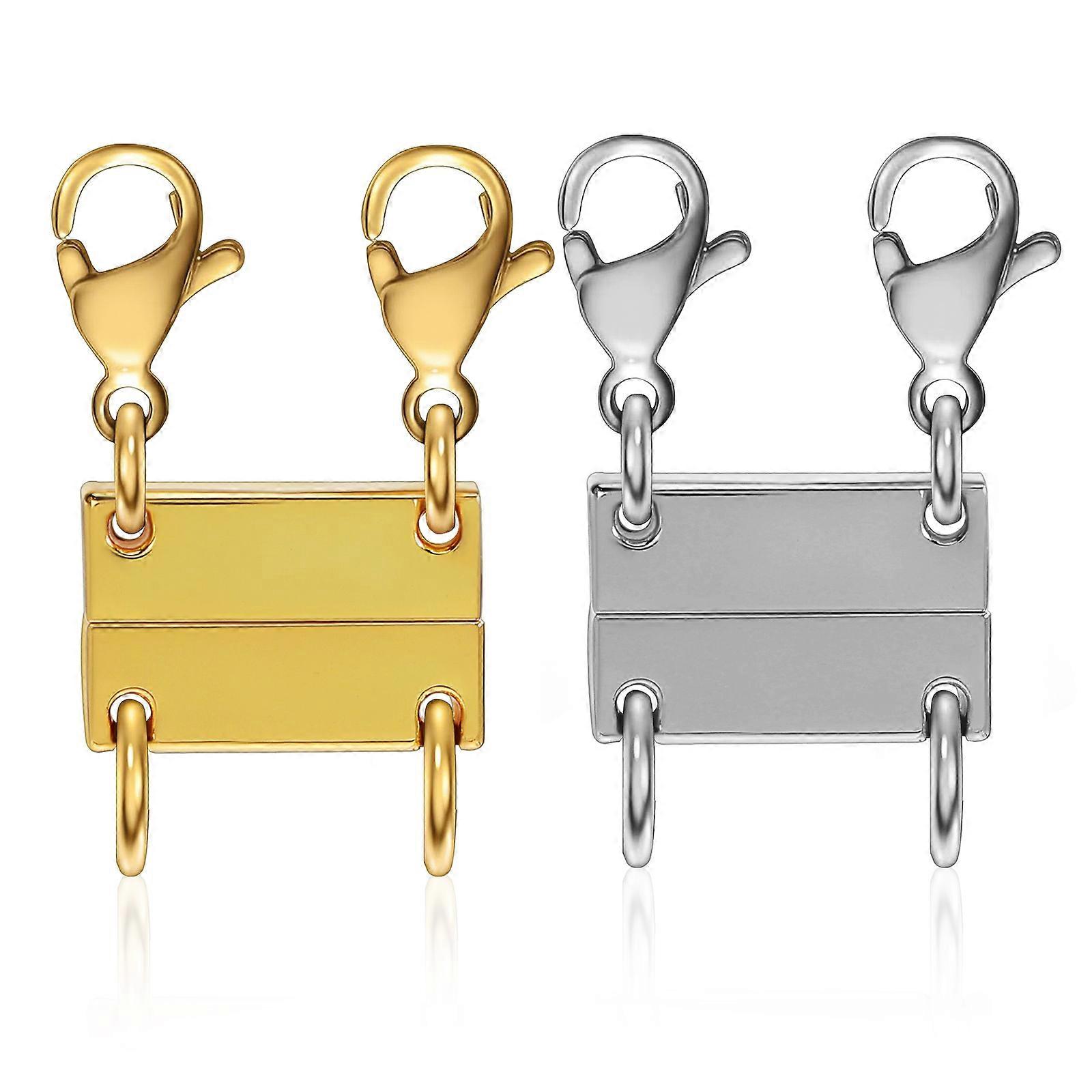 Necklace Multiple Chain Clasp Zinc Alloy Layer Necklace Clasp 4Pcs Set
