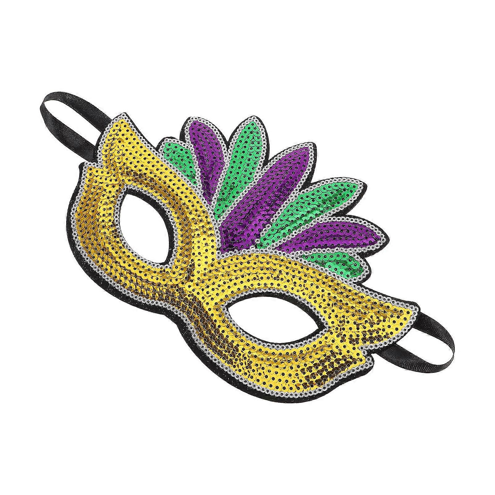 Mardi Gras Mask Masquerade Mask for Photo Props 3Pcs Sequins