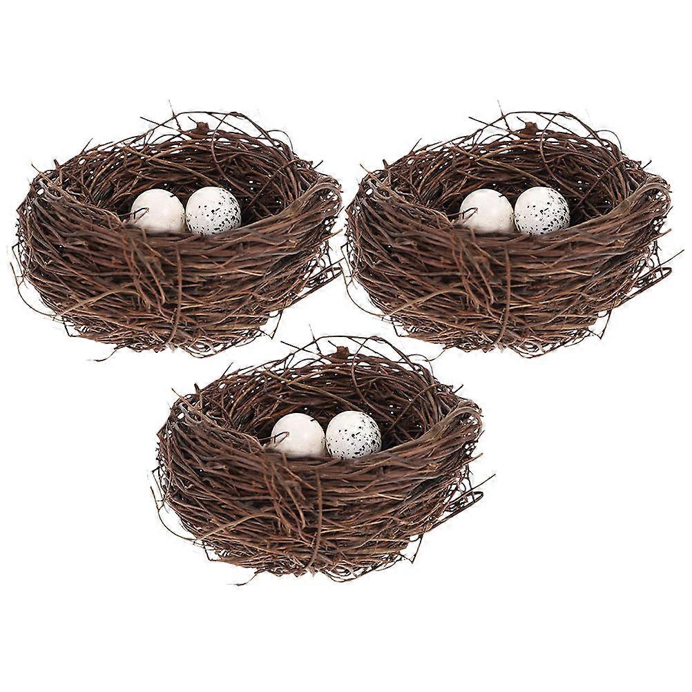 Decorative Bird Nest Artificial Nest with Eggs for 9Sets Easter