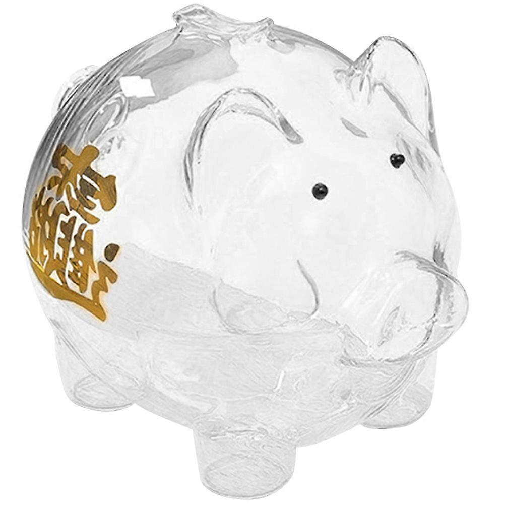 Transparent Glass Piggy Bank Saving Pot for Home Use 4Pcs Set