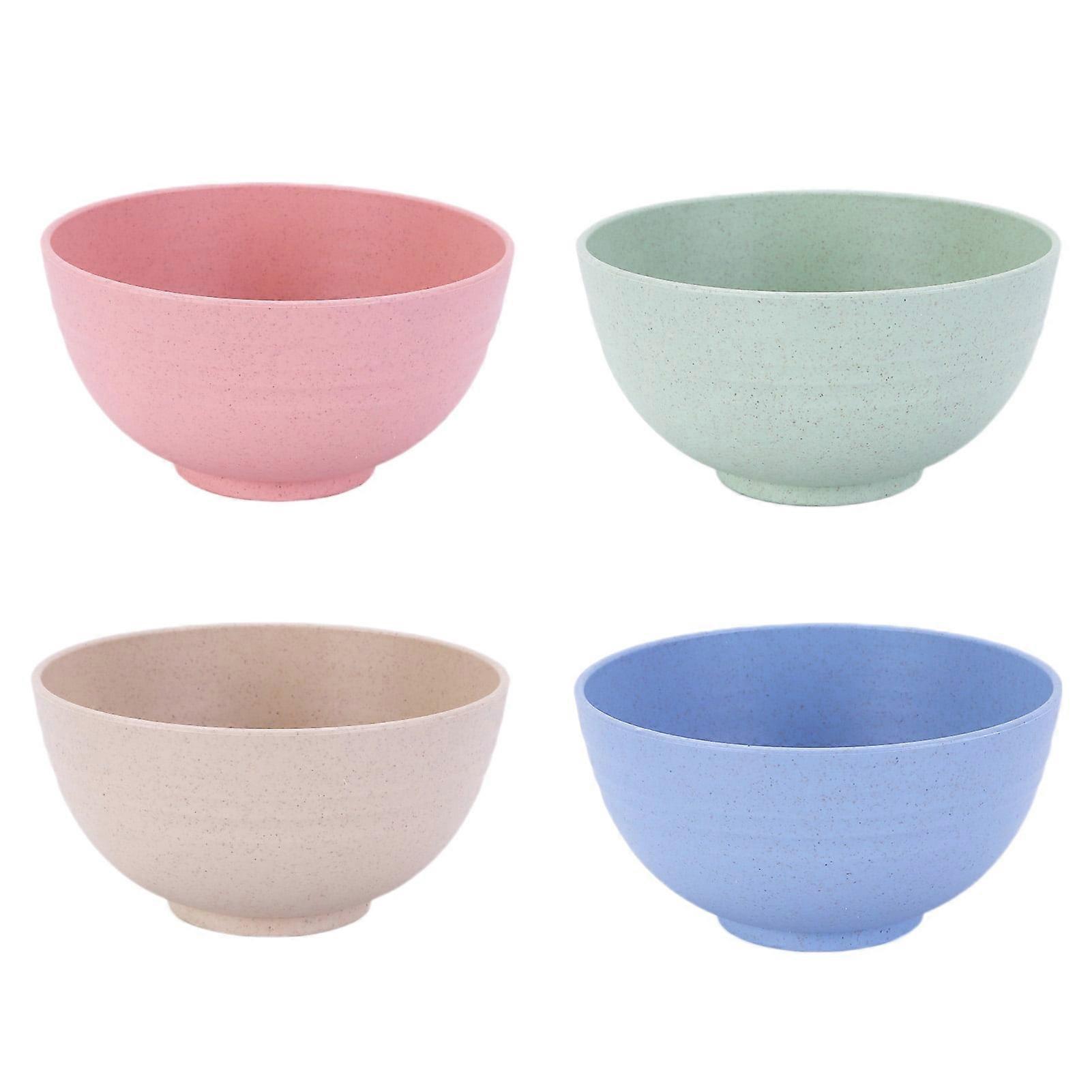 Washranp Unbreakable Cereal Bowls,Plastic BPA Free Reusable Stackable Wheat Straw Bowl Dishwasher Microwave Safe