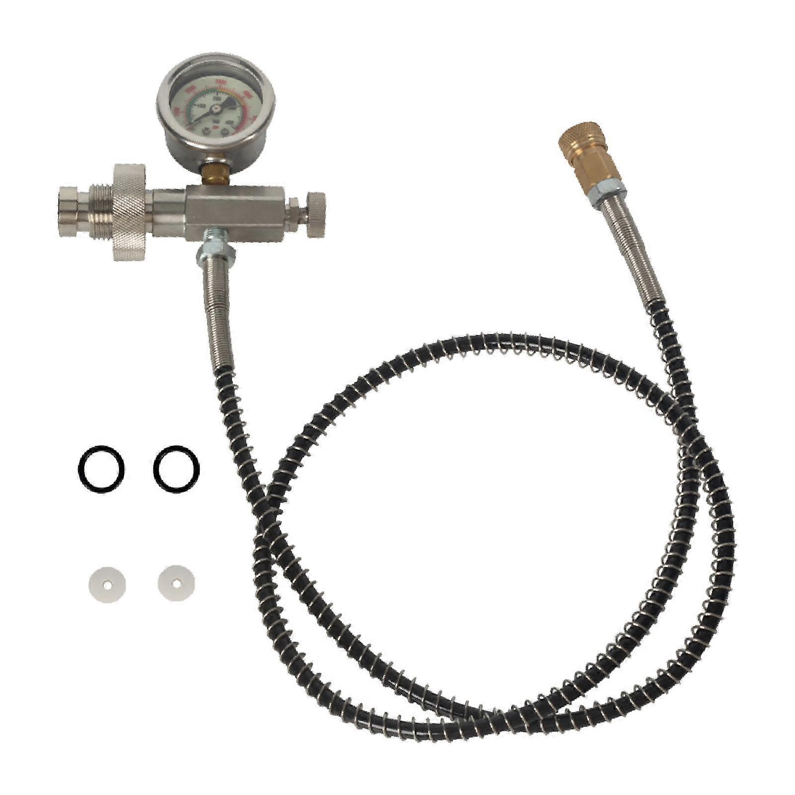 Fill Station Charging Adapter Profesonal W/Gauge with Hose Filling Station 1 Meter Hose