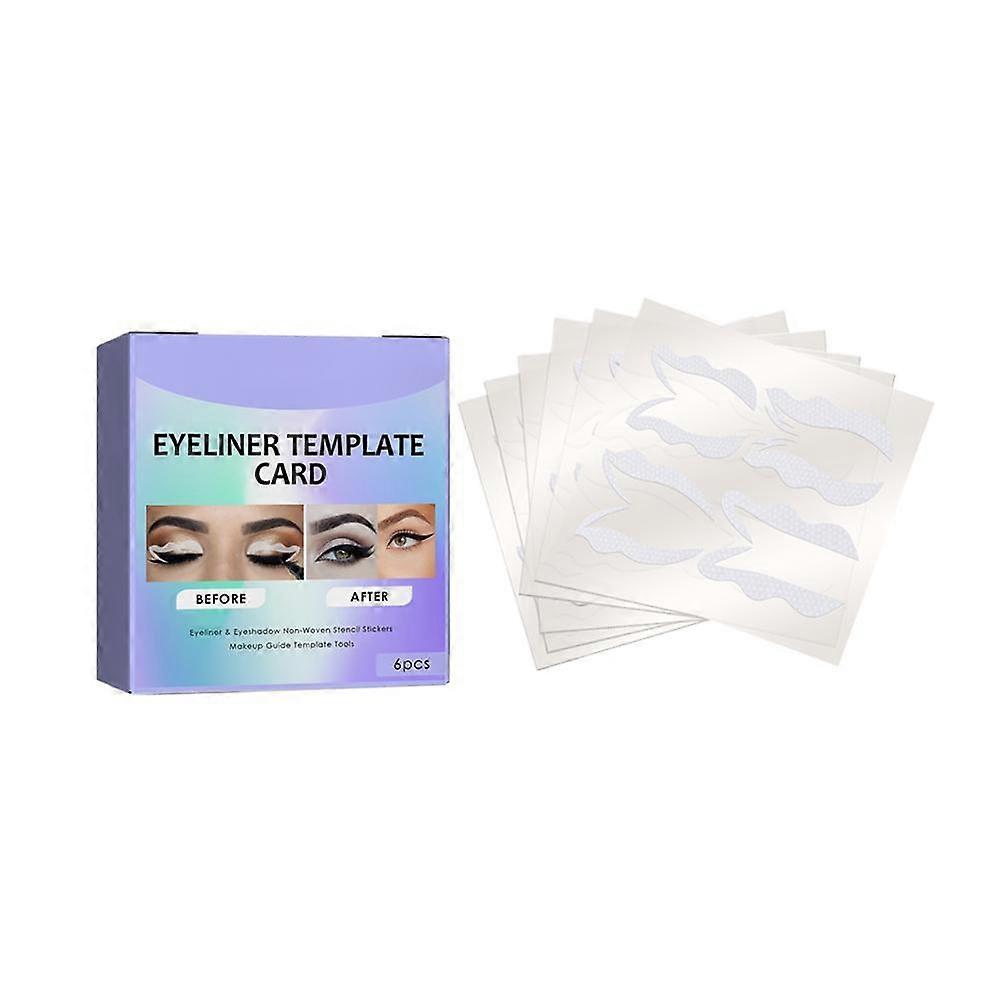 6-Piece Reusable Eyeliner Stencil Set for Beginners Easy Winged Cat Eye Makeup Application Soft Flexible Material