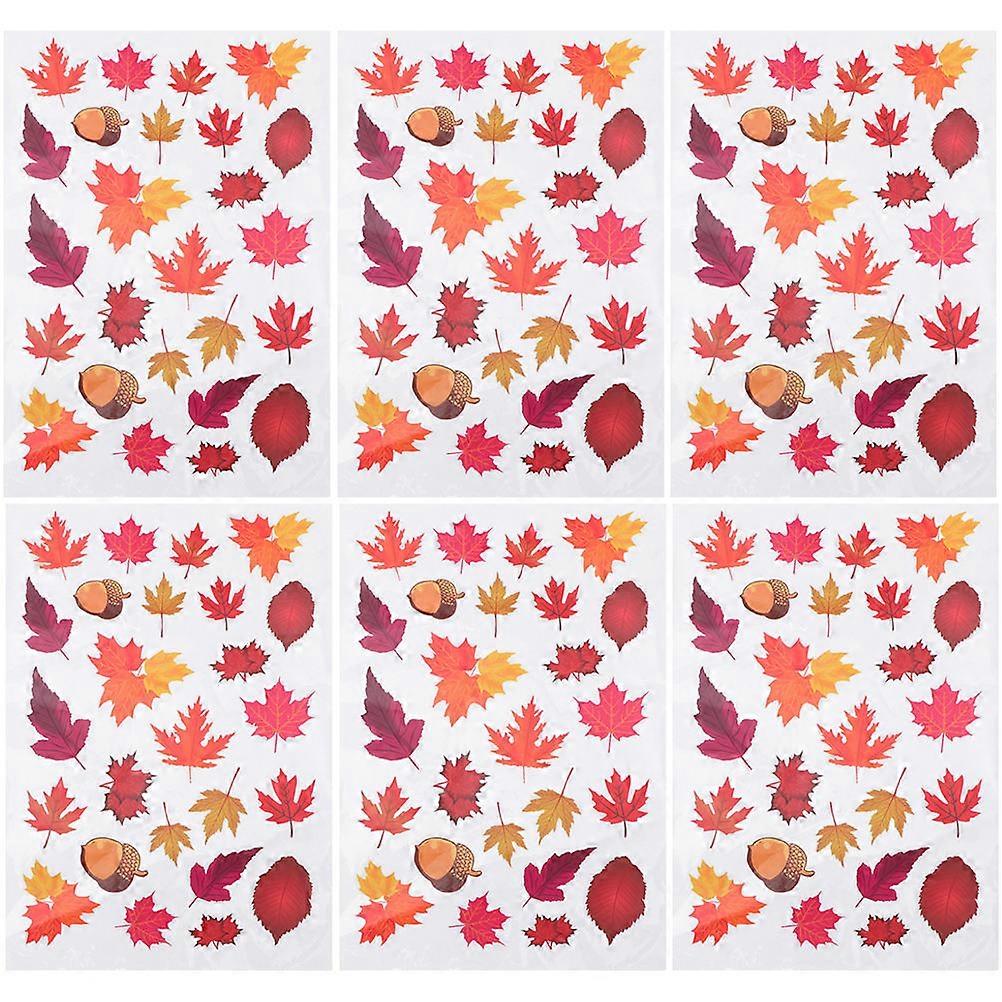 Seasonal Static Window Clings 6 Sheets For Glass Walls and Windows Assorted Color Easy to Remove