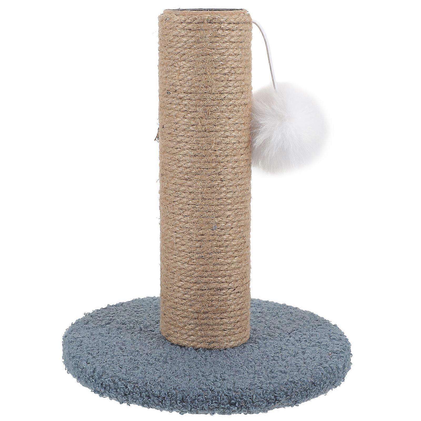 Cat Scratcher Reusable Scratching Post for Household Use with Hanging Ball -Blue Color Made of Density Board and Paper Tube 1Pack