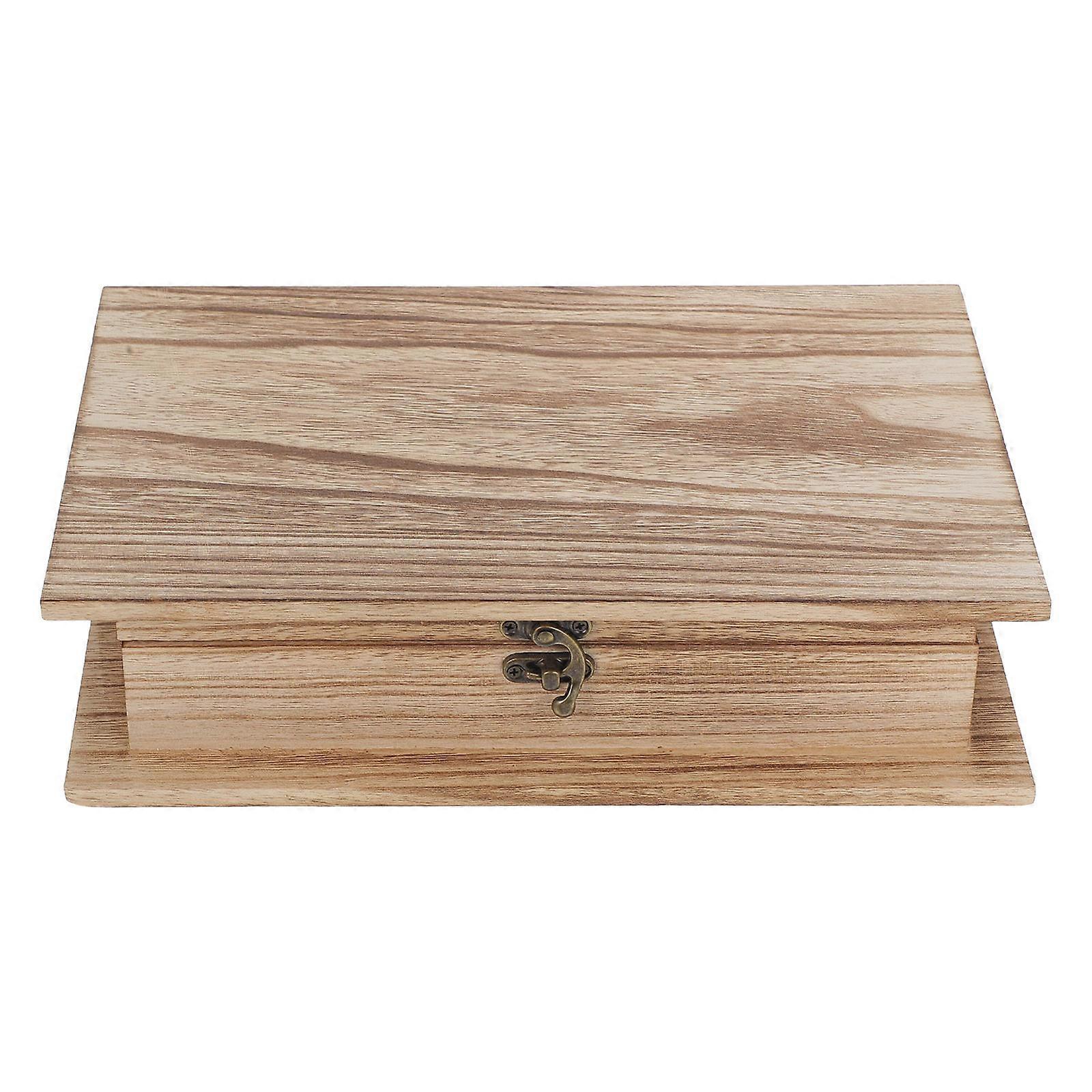 Book Shaped Box Wood Storage for Trinket Organization 4Pcs Set