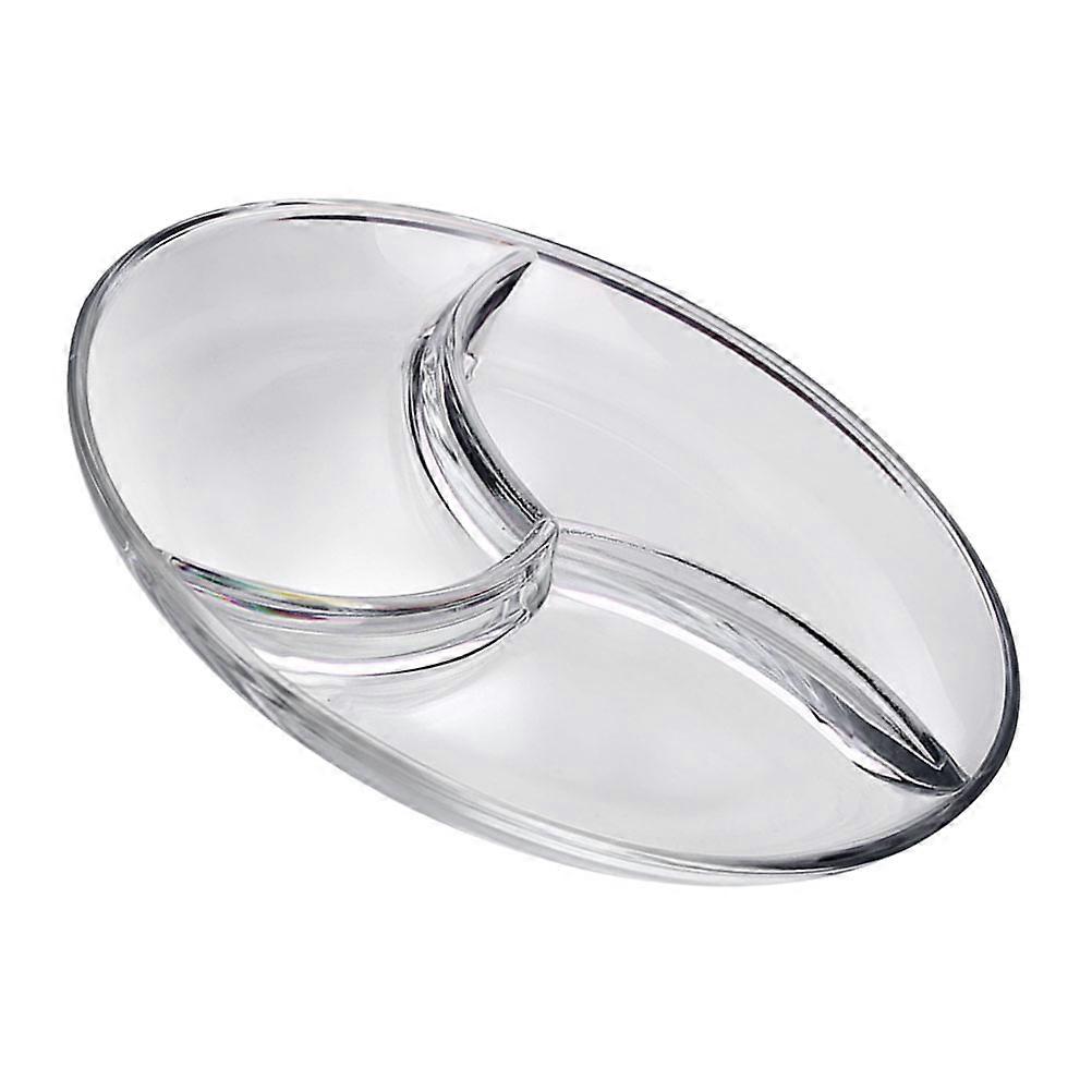 2Pcs Transparent Glass Multi-Grid Plate for Breakfast Serving Use