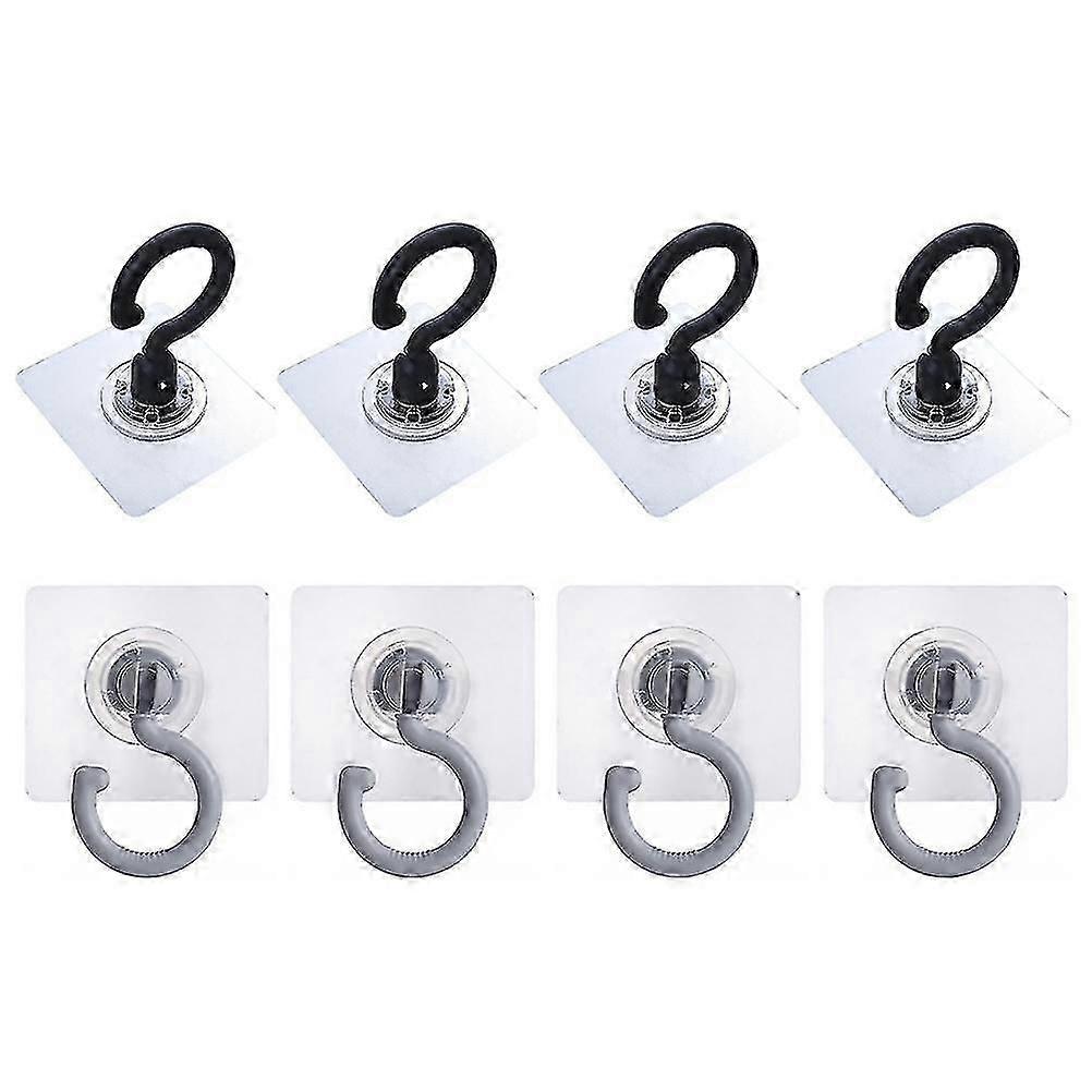 8Pcs Multifunctional Adhesive Hooks Strong Sticky Household Hooks Ceiling Hooks