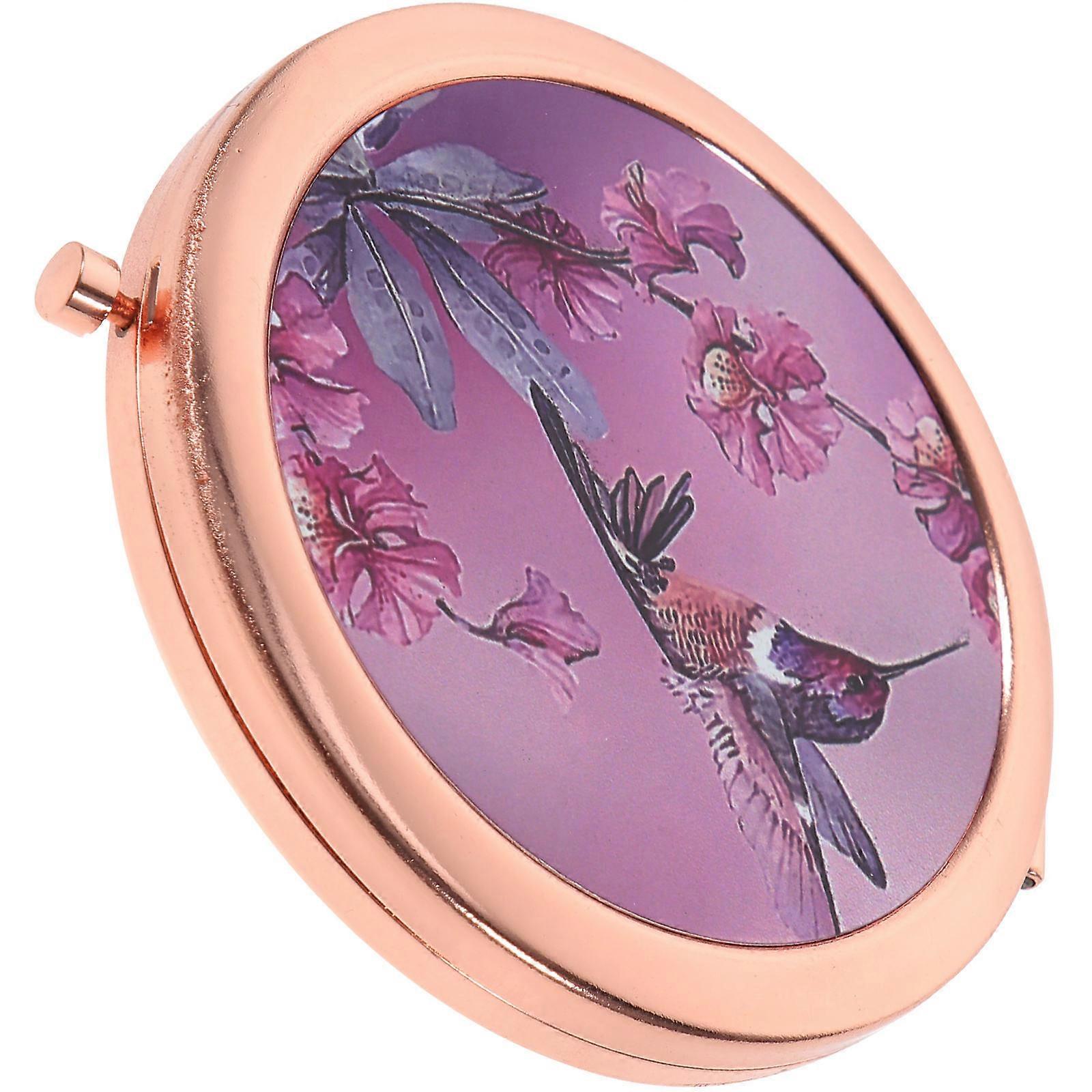 Mini Compact Mirror Makeup Mirror for Makeup 4Pcs Rose Gold Metal Pocket Size