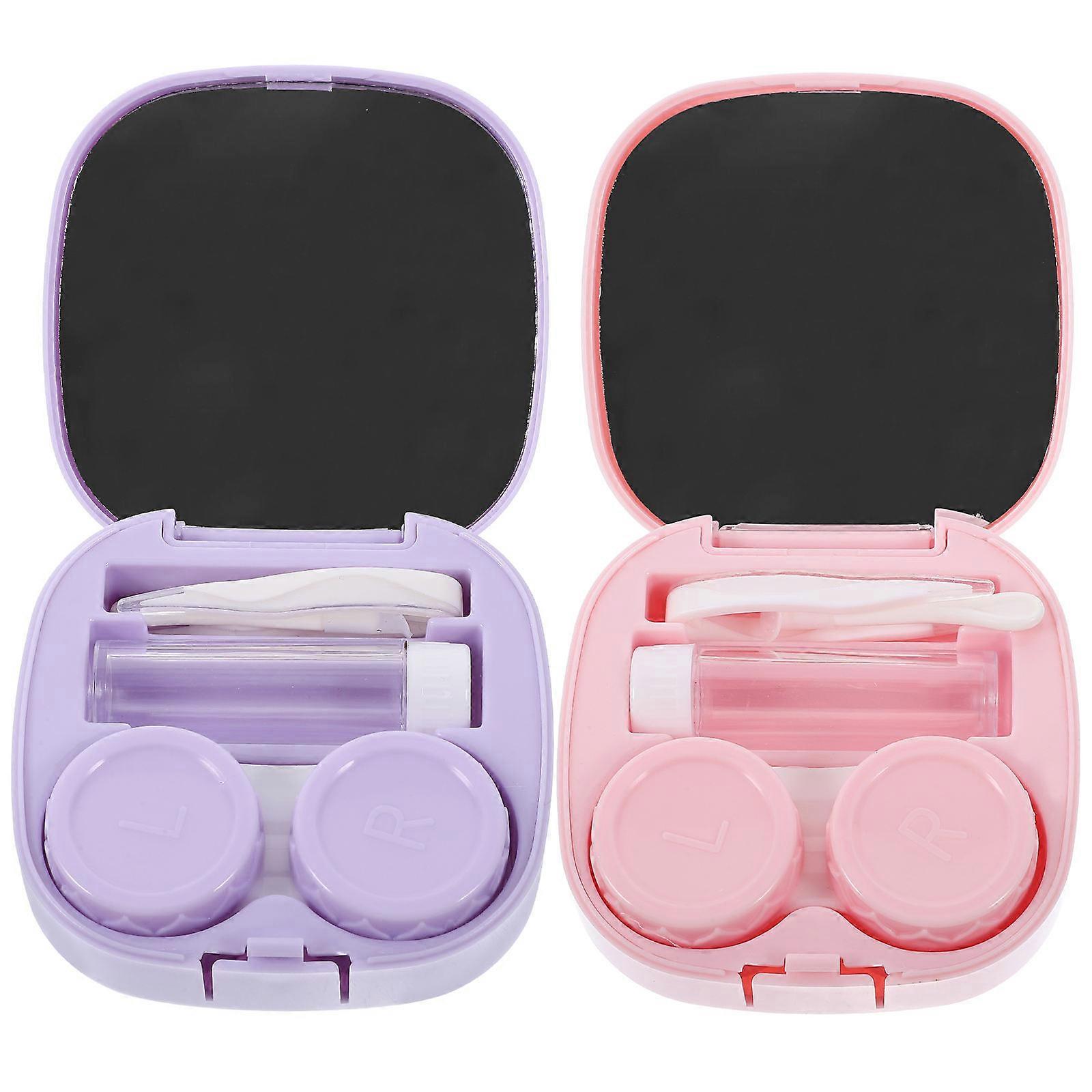 Contacts Lens Container Portable Plastic Organizer for 6Sets Assorted Color