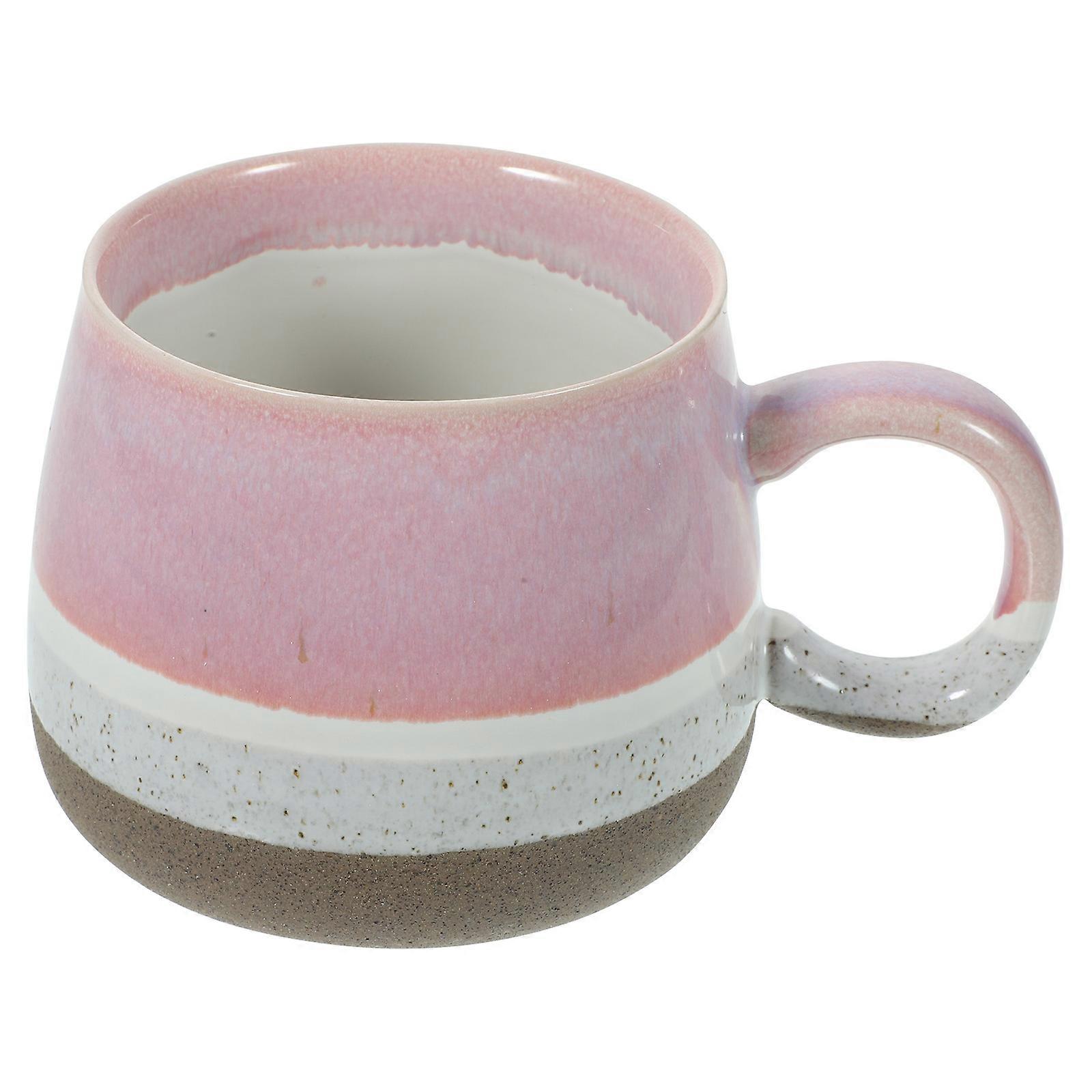 Large Ceramic Cup Red Milk Mug for Drinking 3Pcs Ceramic