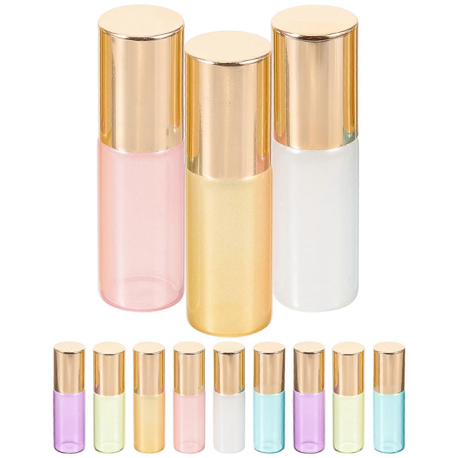 Essential Oil Bottle Set Of 12Pcs 5ml Glass Roll-On Bottles Perfect For Travel And Everyday Use In Assorted Color With Oil Dispensing Function